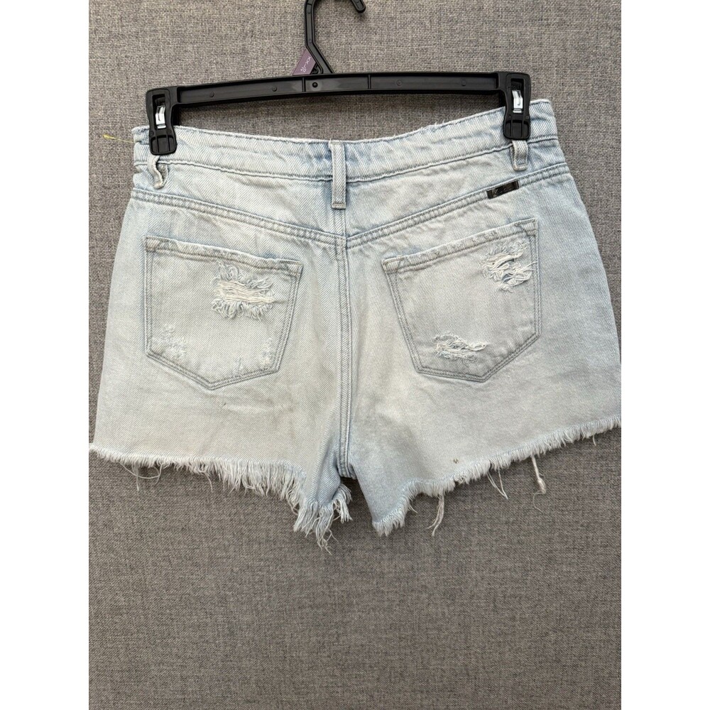 KanCan Faded Blue Ripped Jean Shorts - Picture 2 of 7